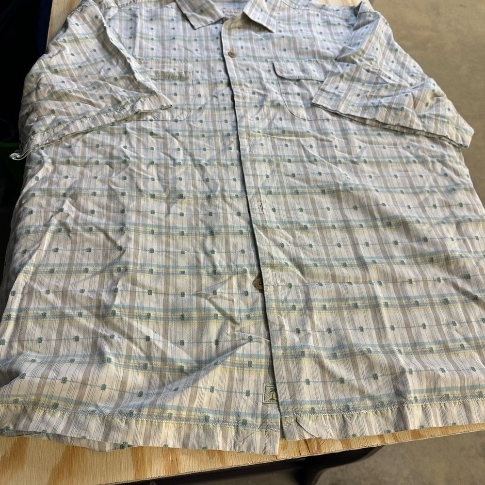 Tommy Bahama‎ Men's Silk Blend Plaid Short Sleeve Button-Up Shirt XXL